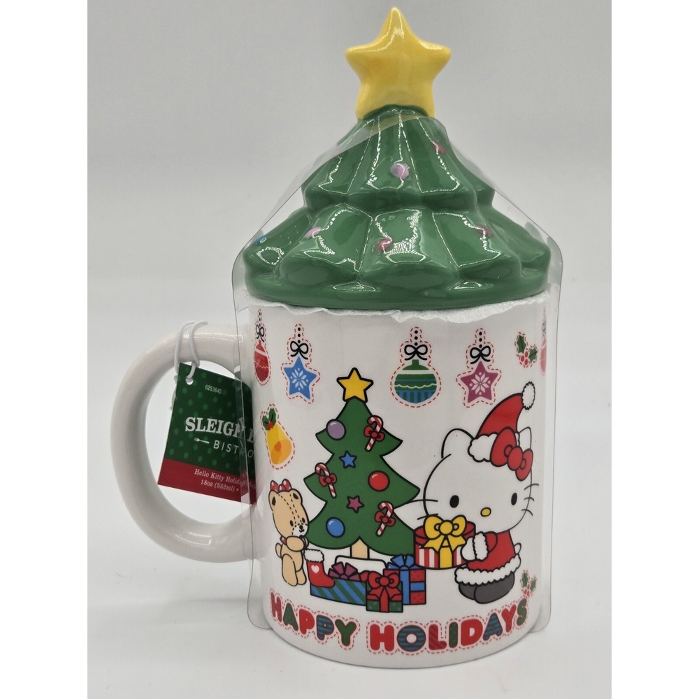 Hello Kitty Happy Holidays Christmas Tree Top Coffee Mug‎ 18oz Hobby Lobby Cup